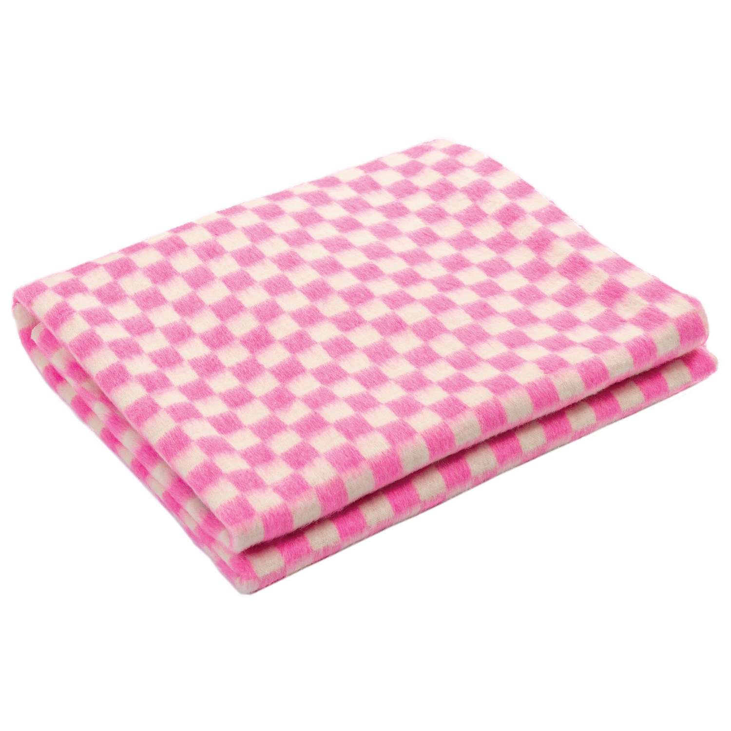 Одеяло Ермошка байковое клетка Белая-Розовая 57-3ЕТ - фото 1