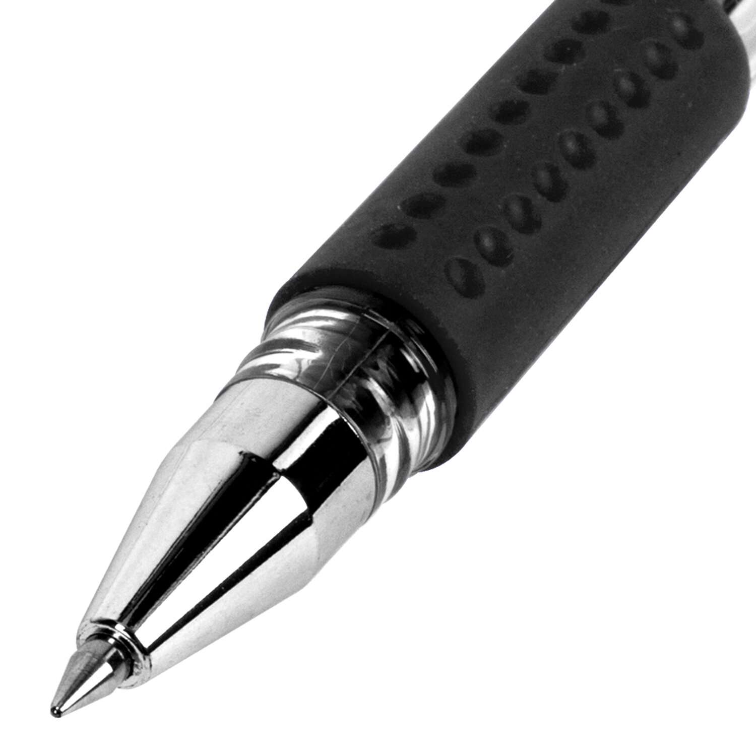 Ручки гелевые Brauberg черные набор 12 штук для ОГЭ ЕГЭ и школы тонкие - фото 4