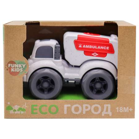 Игрушка Funky Toys Эко-машинка скорая помощь Белая 10 см FT0278078