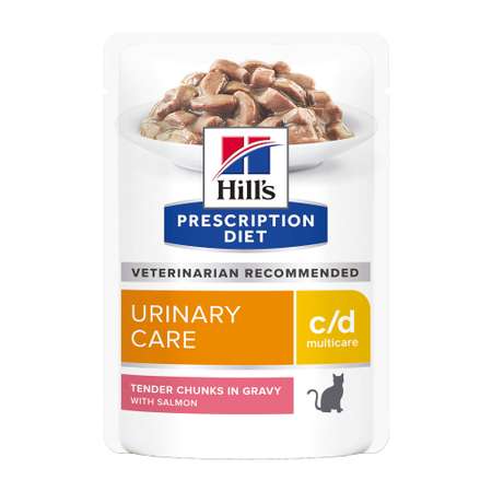 Корм для кошек HILLS 85г Prescription Diet c/d Multicare Urinary Care для МКБ с лососем пауч