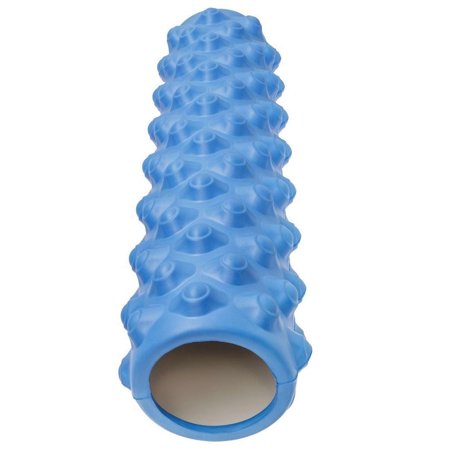 Ролик массажный STRONG BODY с шипами спортивный для фитнеса МФР йоги и пилатес 45 см х 12 см синий - фото 4