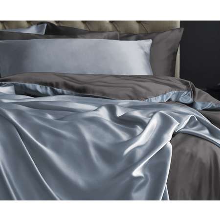 Комплект постельного белья Mona Liza 1.5 спальный ML Luxury linum тенсел лиоцелл голубой лён/сталь