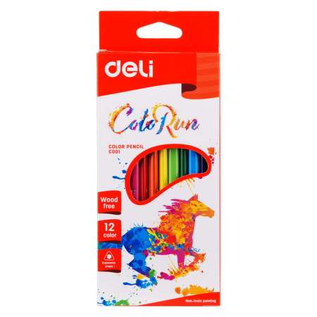 Карандаши цветные Deli ColoRun EC00100 12цв.