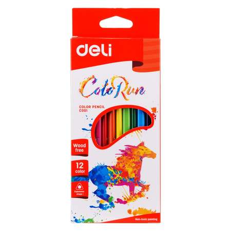 Карандаши цветные Deli ColoRun EC00100 12цв.