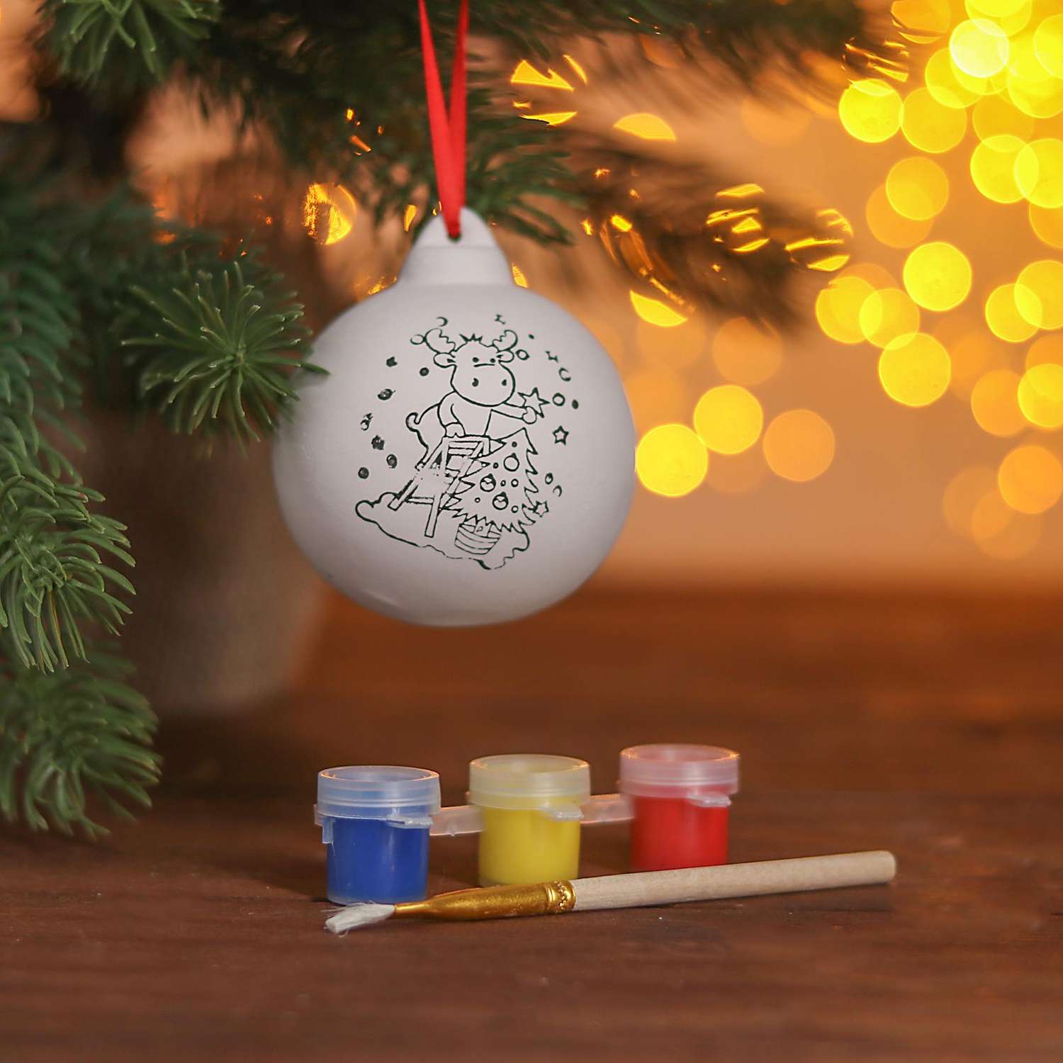 Новогодний шар под раскраску Школа Талантов Украшаем елку с подвесом - фото 2