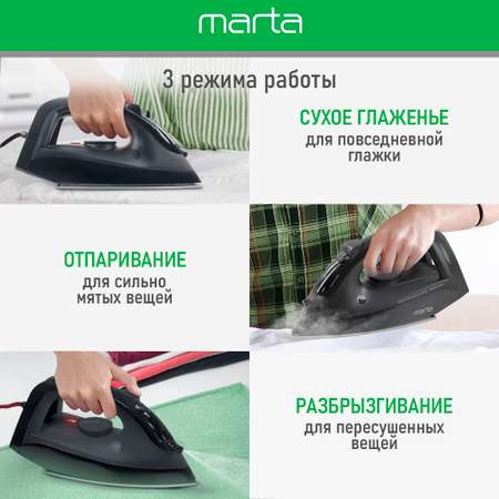 Утюг MARTA MT-1148 черный жемчуг