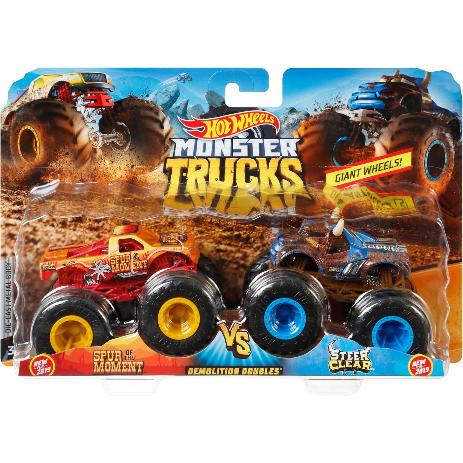 Набор машин Hot Wheels Монстр-Трак Взаимное уничтожение Спар Момент+Стир Клир GBT70 FYJ64 - фото 2