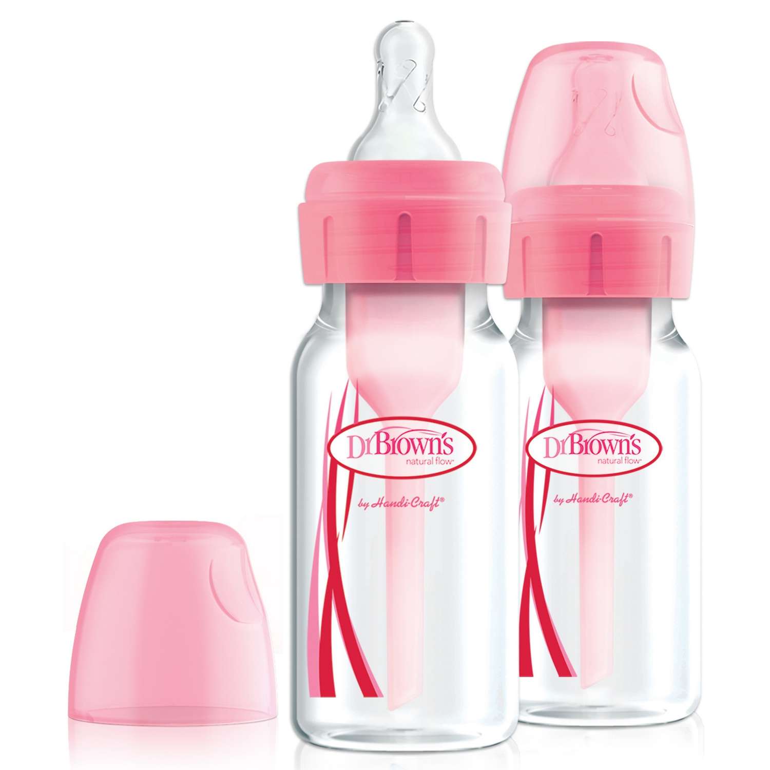 Набор бутылочек Dr Brown's Options+ антиколиковые 120мл 2шт Розовый - фото 1