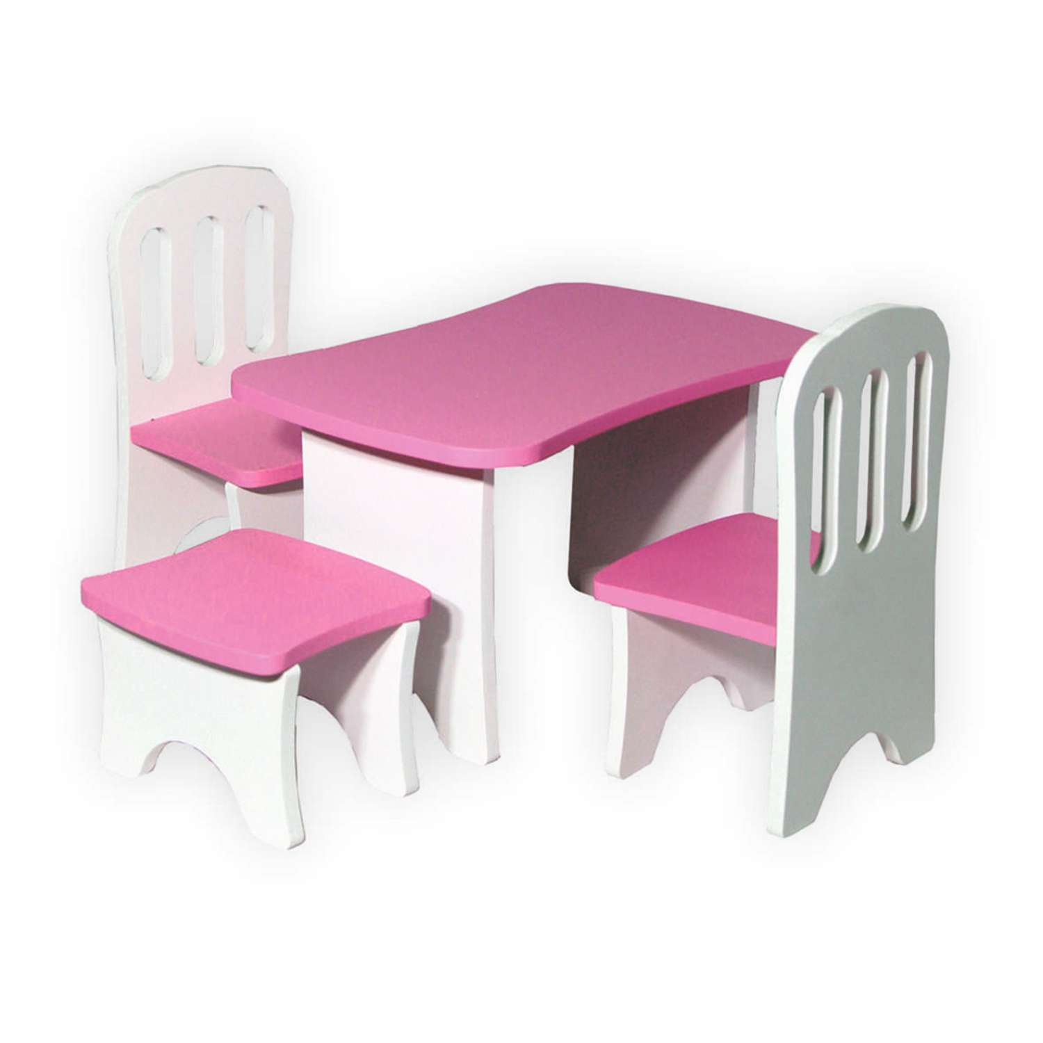Набор деревянной мебели ViromToys для кукол розовый Мд0011 - фото 1