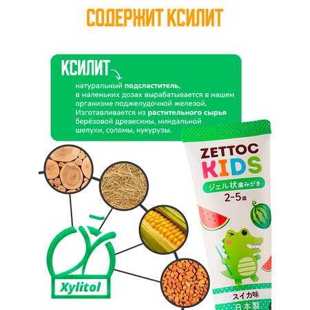 Зубная паста Nippon Zettoc KIDS 2-5 лет Арбуз 70 гр