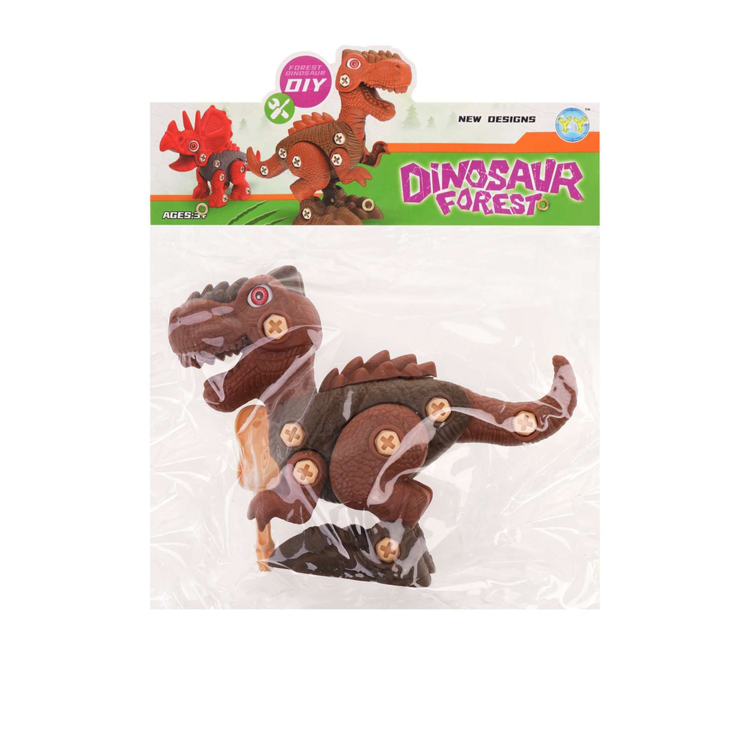 Конструктор-скрутка Наша Игрушка для малышей с отверткой коричневый динозавр - фото 3