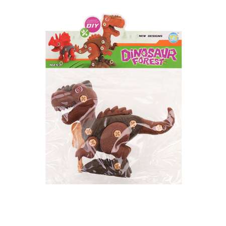 Конструктор-скрутка Наша Игрушка для малышей с отверткой коричневый динозавр