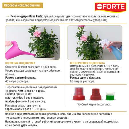 Жидкое минеральное удобрение Bona Forte Красота Для роз и хризантем 285 мл