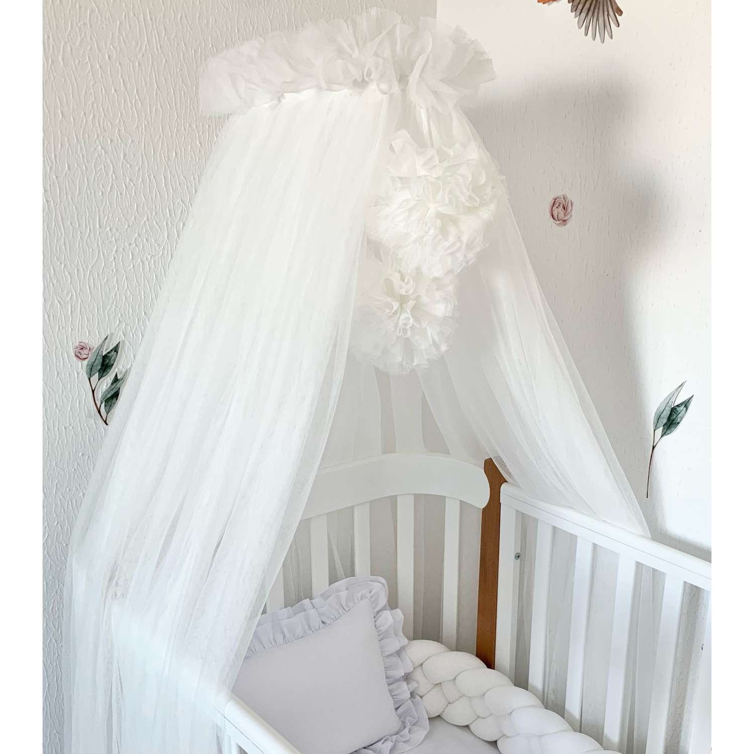 Балдахин на детскую кроватку Childrens Textiles фатиновый теплый белый - фото 2
