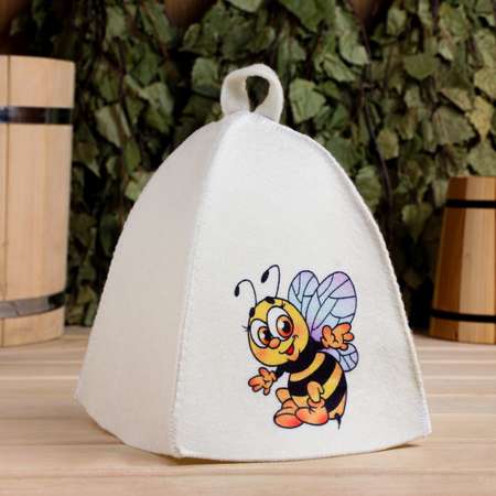 Шапка для бани Добропаровъ с детским принтом «Пчелка»