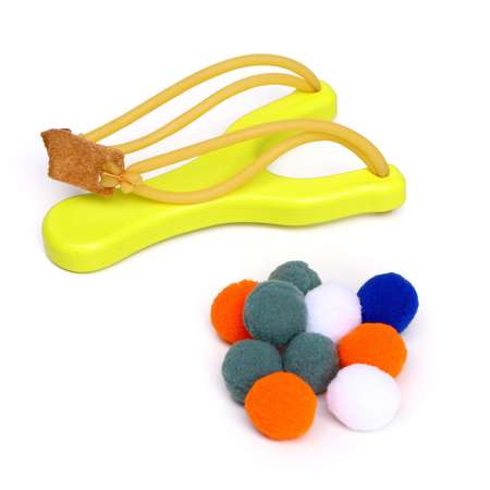 Рогатка Лесная мастерская + мягкие шарики цвет жёлтый