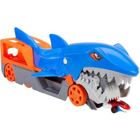 Набор игровой Hot Wheels Грузовик Голодная акула с хранилищем для машинок GVG36