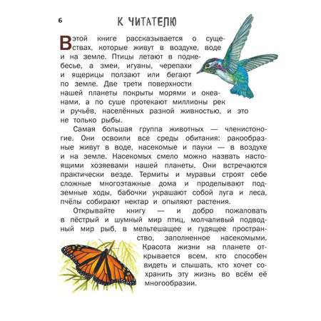 Книга Эксмо Все насекомые птицы рыбы с крупными буквами