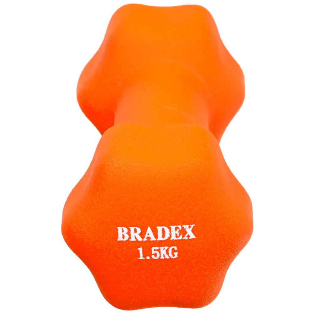 Гантель неопреновая BRADEX 1 кг 500 г оранжевая - фото 2