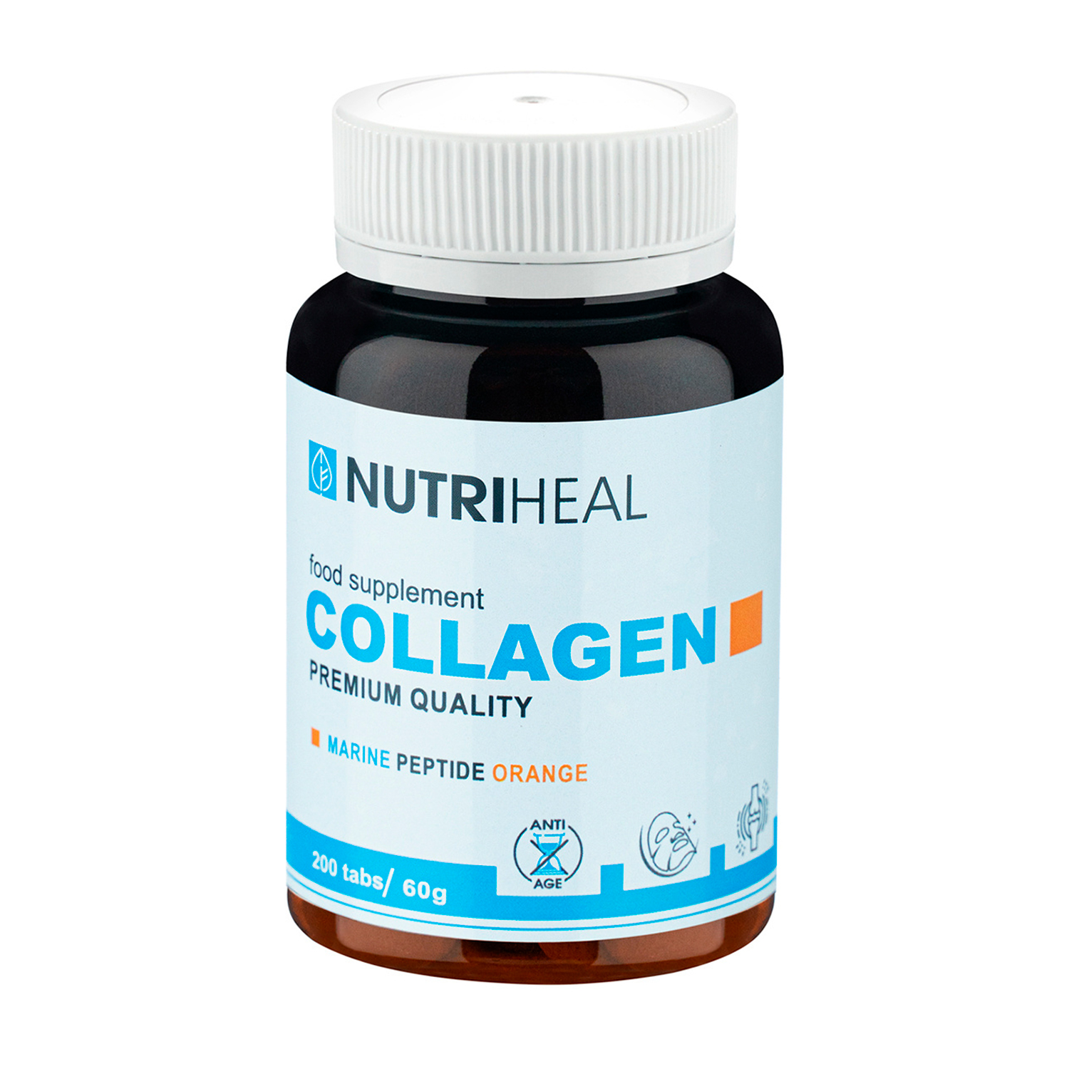 Комплексная пищевая добавка Nutriheal Collagen premium peptide tabs 200таблеток - фото 1