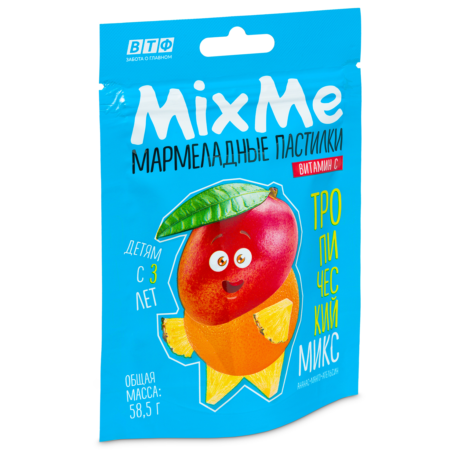 Биологически активная добавка MixMe Мармелад Тропический микс вит С  манго-апельсин-ананас 58.5г купить по цене 140.9 ₽ в интернет-магазине  Детский мир