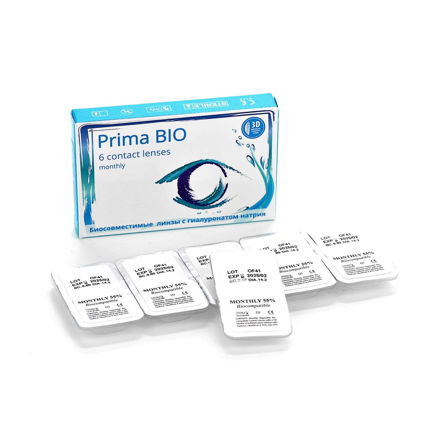 Контактные линзы OKVision Prima BIO 6 шт R 8.6 -6.00 - фото 2