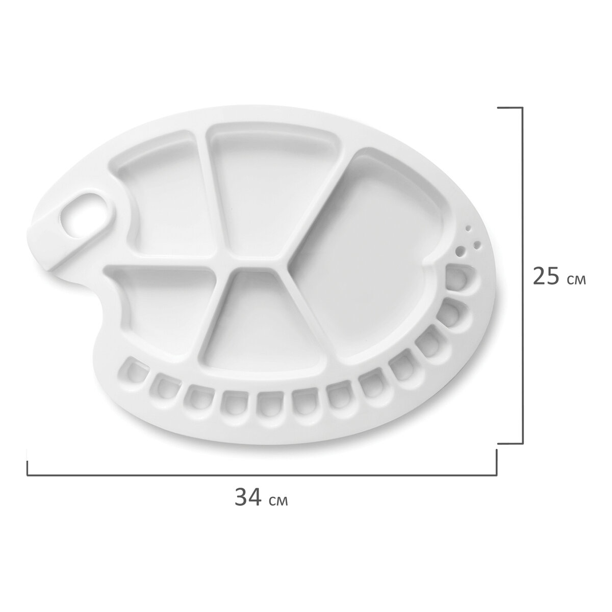 Палитра для акварели Brauberg для смешивания красок пластиковая овальная 34х25 см - фото 7