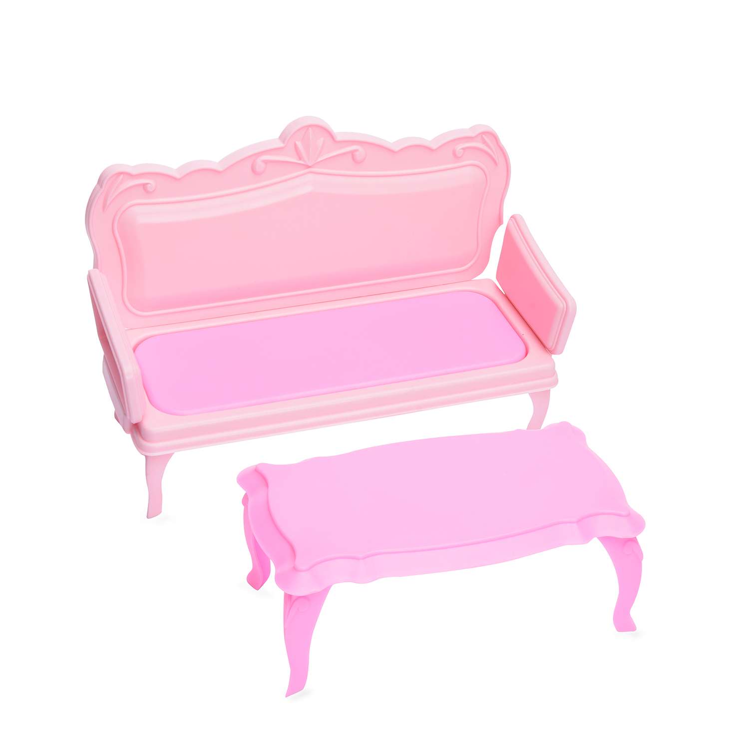 Набор мебели Огонек диван с журнальным столиком розовые С-1392 - фото 1