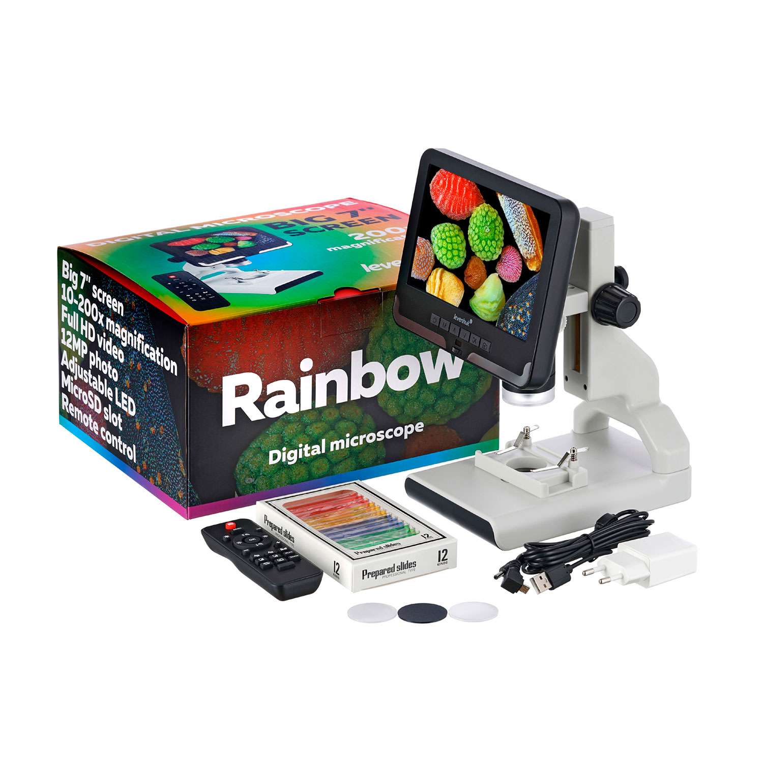 Микроскоп цифровой Levenhuk Rainbow DM700 LCD - фото 2