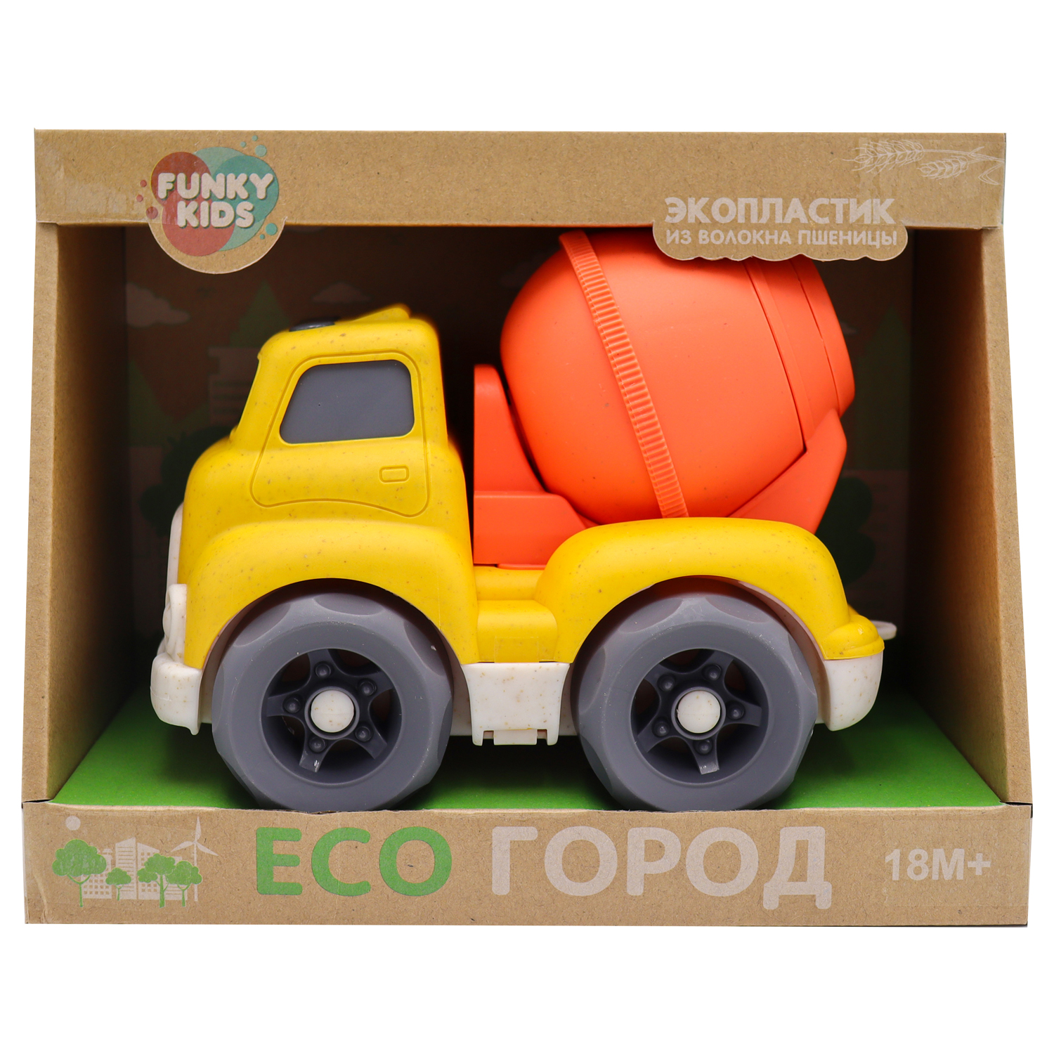 Игрушка Funky Toys Эко-машинка бетономешалка 18 см FT0278080 купить по цене  1099 ₽ в интернет-магазине Детский мир