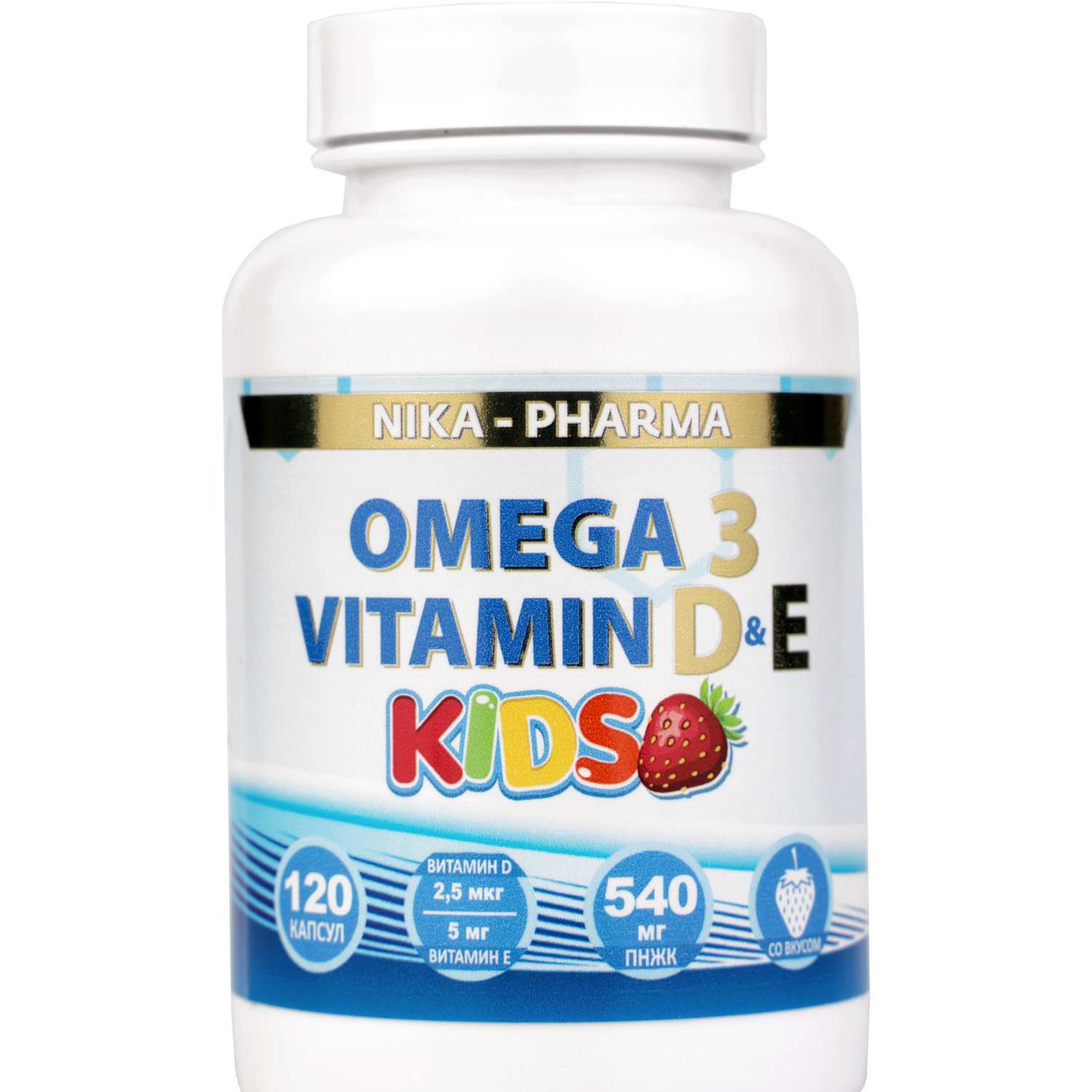 Комплекс детский Омега-3 NIKA-PHARMA с витаминами Е и Д - фото 1