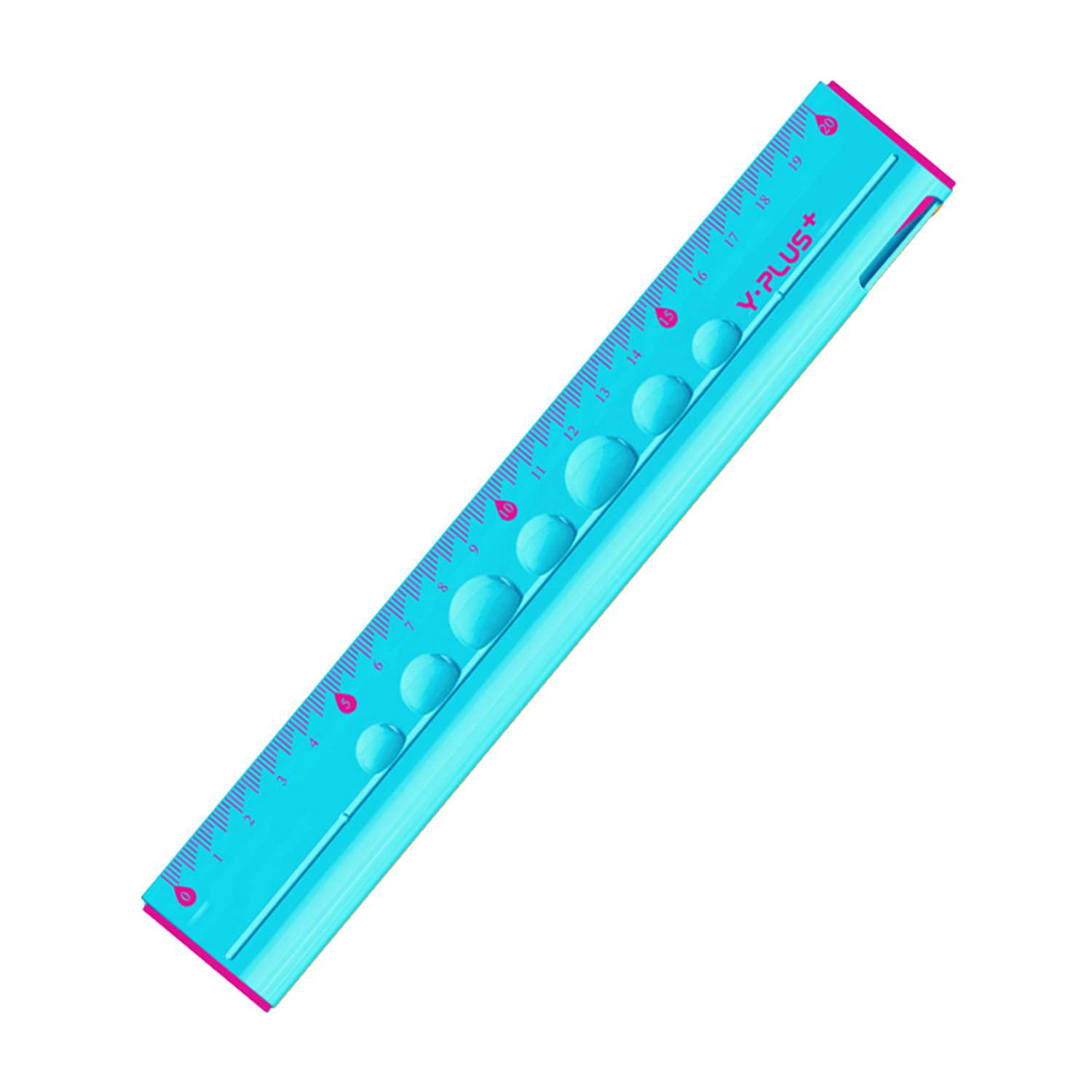 Линейка Y-plus 20см + точилка + ластик + чернографитный карандаш голубая пластиковая RX170100 BU - фото 1