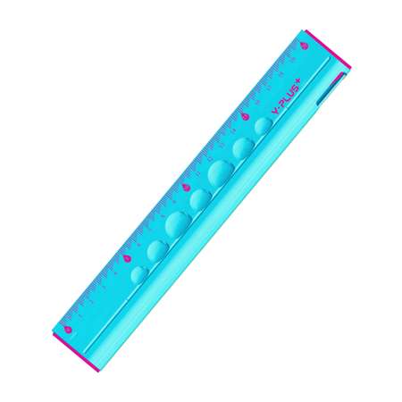 Линейка Y-plus 20см + точилка + ластик + чернографитный карандаш голубая пластиковая RX170100 BU