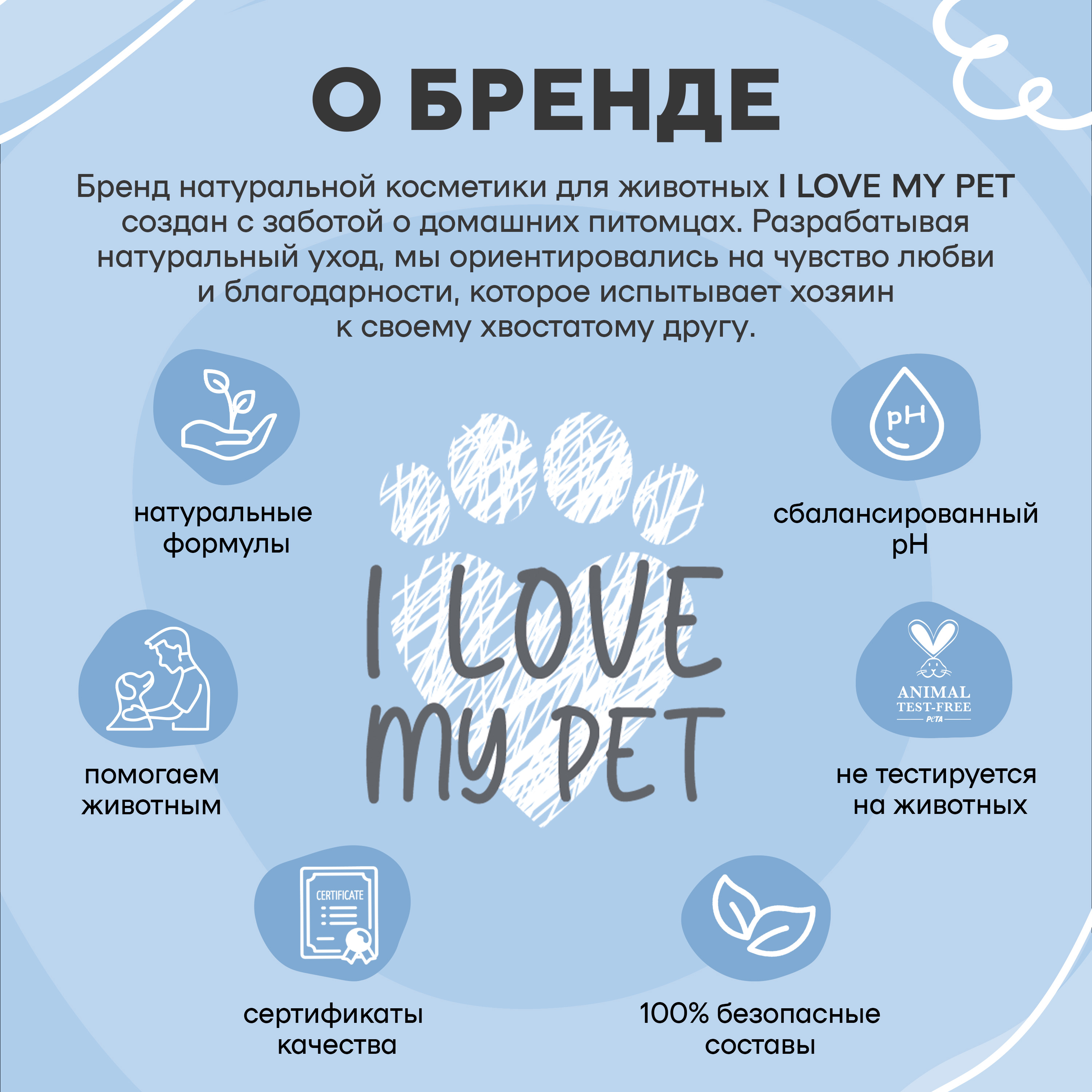 Шампунь гипоаллергенный I LOVE MY PET для длинношерстных собак и щенков 250 мл - фото 5