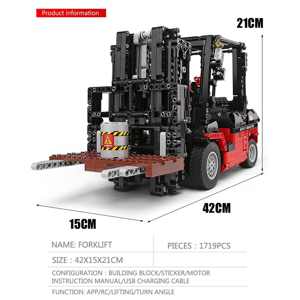 Конструктор Mould King Вилочный погрузчик Forklift Mk II с моторизацией 1719 деталей - фото 10