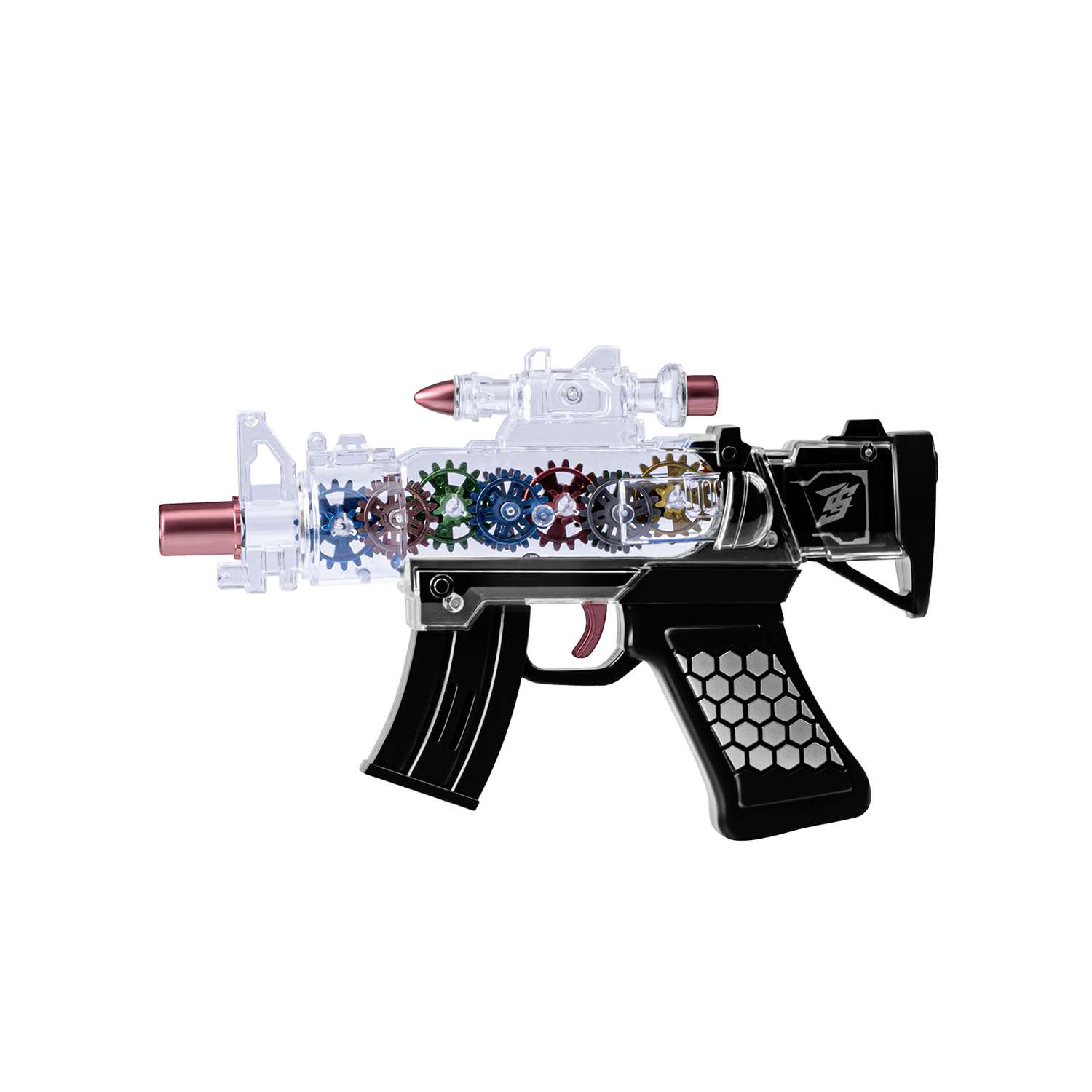 Игрушечное оружие Маленький Воин Автомат на батарейках Свет Звук Подвижные детали Цвет черный - фото 6