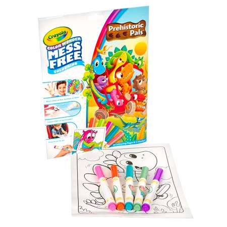 Раскраска CRAYOLA с фломастерами 5 цветов Color Wonder Динозавры