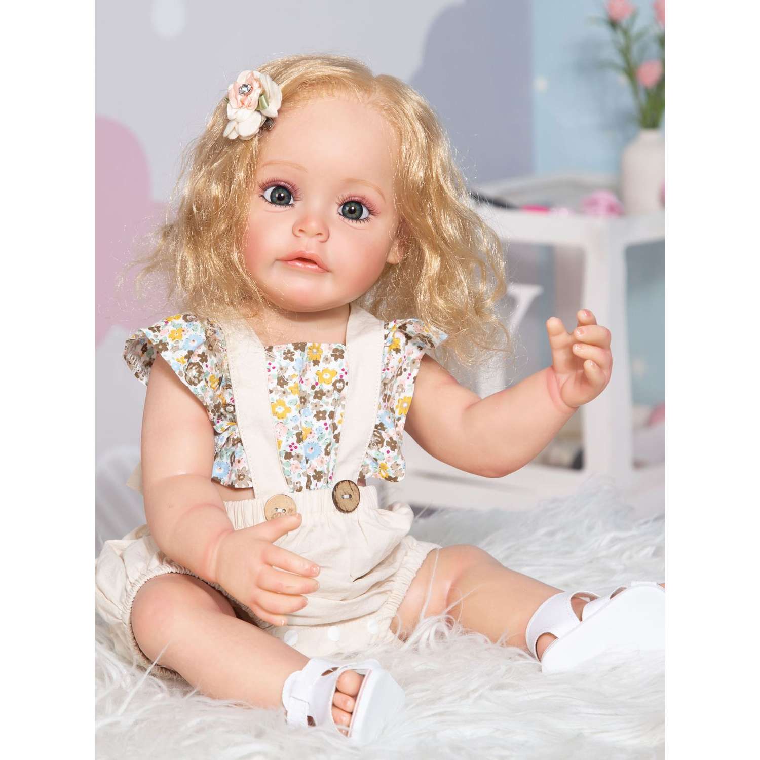Кукла Реборн Soul Sister виниловая с комплектом одежды и пустышкой 55 см YW-REBORN-55 - фото 2