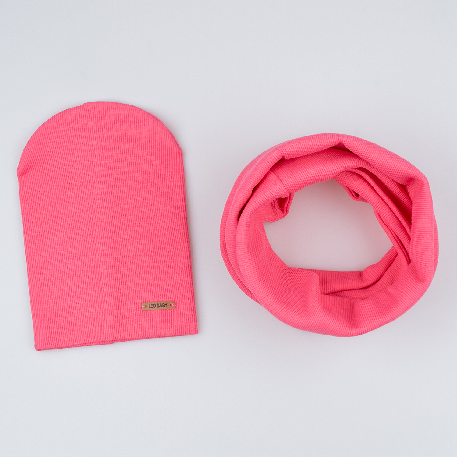 Комплект шапка+снуд LEO 3009А_розовый - фото 1
