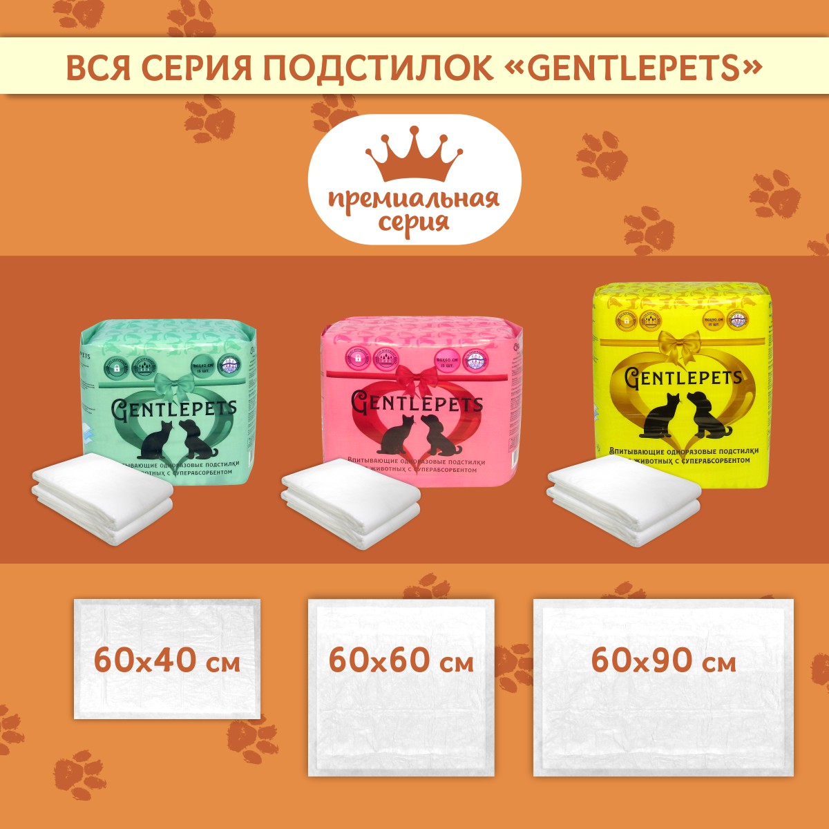 Пеленки для животных Gentlepets впитывающие одноразовые с суперабсорбентом 60x90 см 15 шт - фото 5