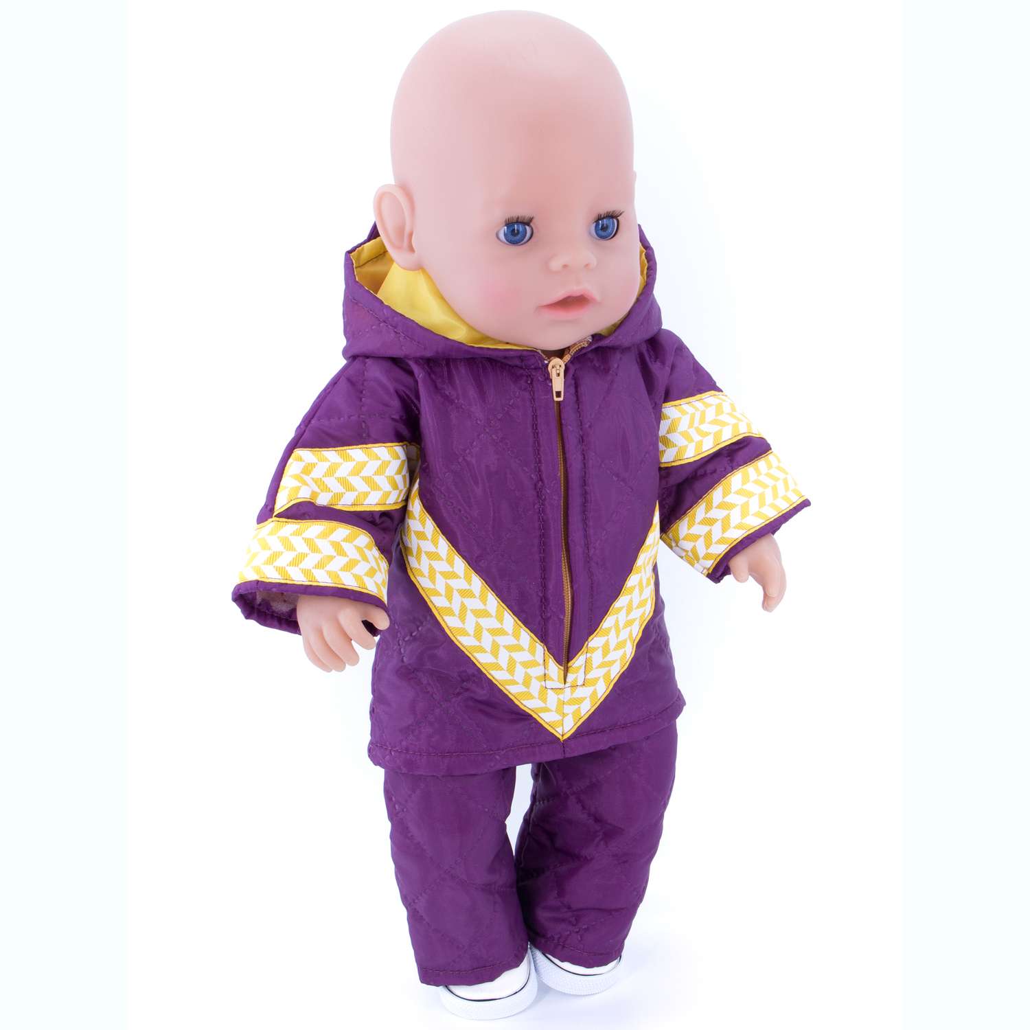 Комплект для пупса Модница 43-48 см куртка и брюки из синтепона 6112 фиолетовый 6112фиолетовый - фото 3