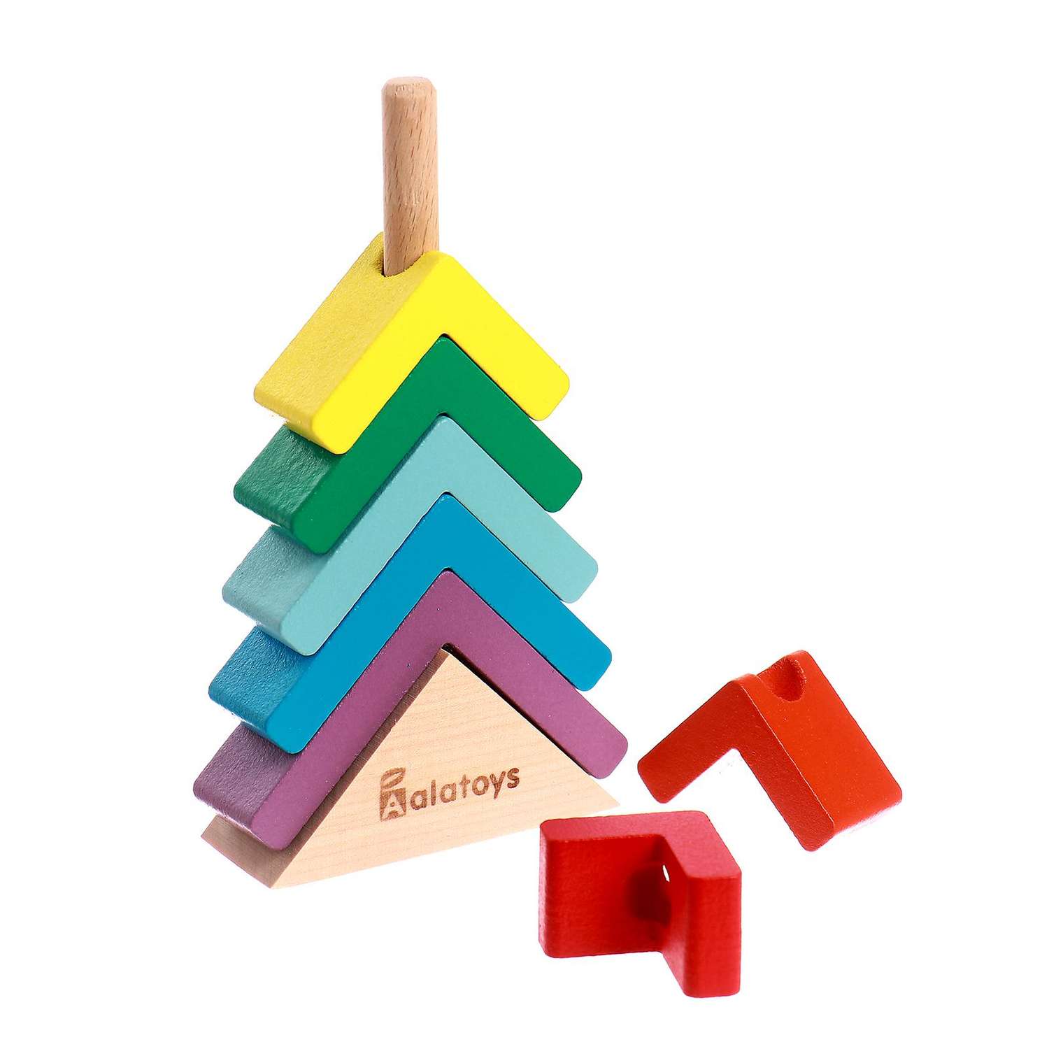 Пирамидка Baby Toys «Ёлочка» основание 7 деталей 8 3 × 2 9 × 14 cм - фото 2