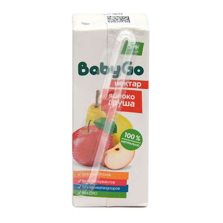 Нектар Baby Go яблоко-груша для детского питания 0.2л с 5месяцев