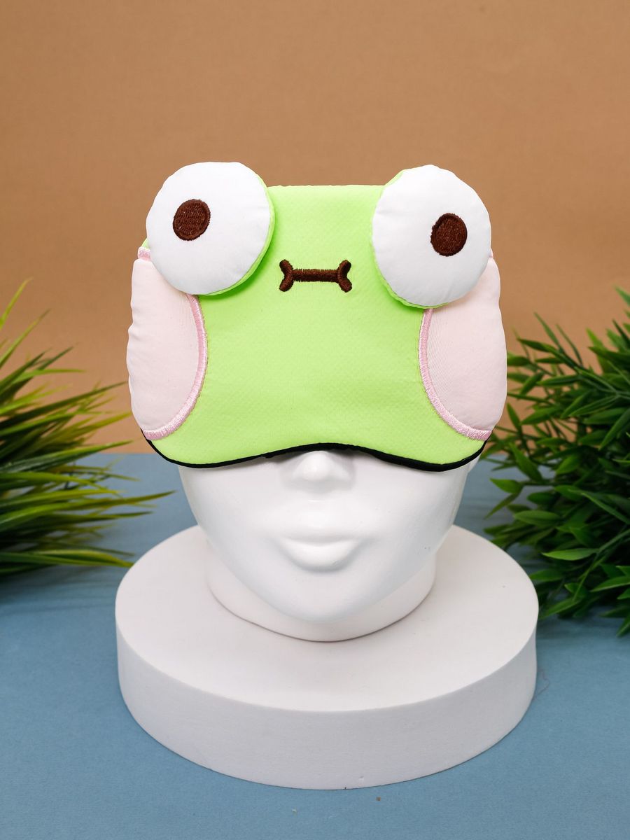 Маска для сна iLikeGift Head frog green с гелевым вкладышем - фото 7