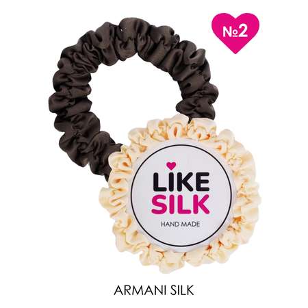 Резинки для волос LIKE SILK №2 шёлк ARMANI 2 шт ванильный и шоколадный