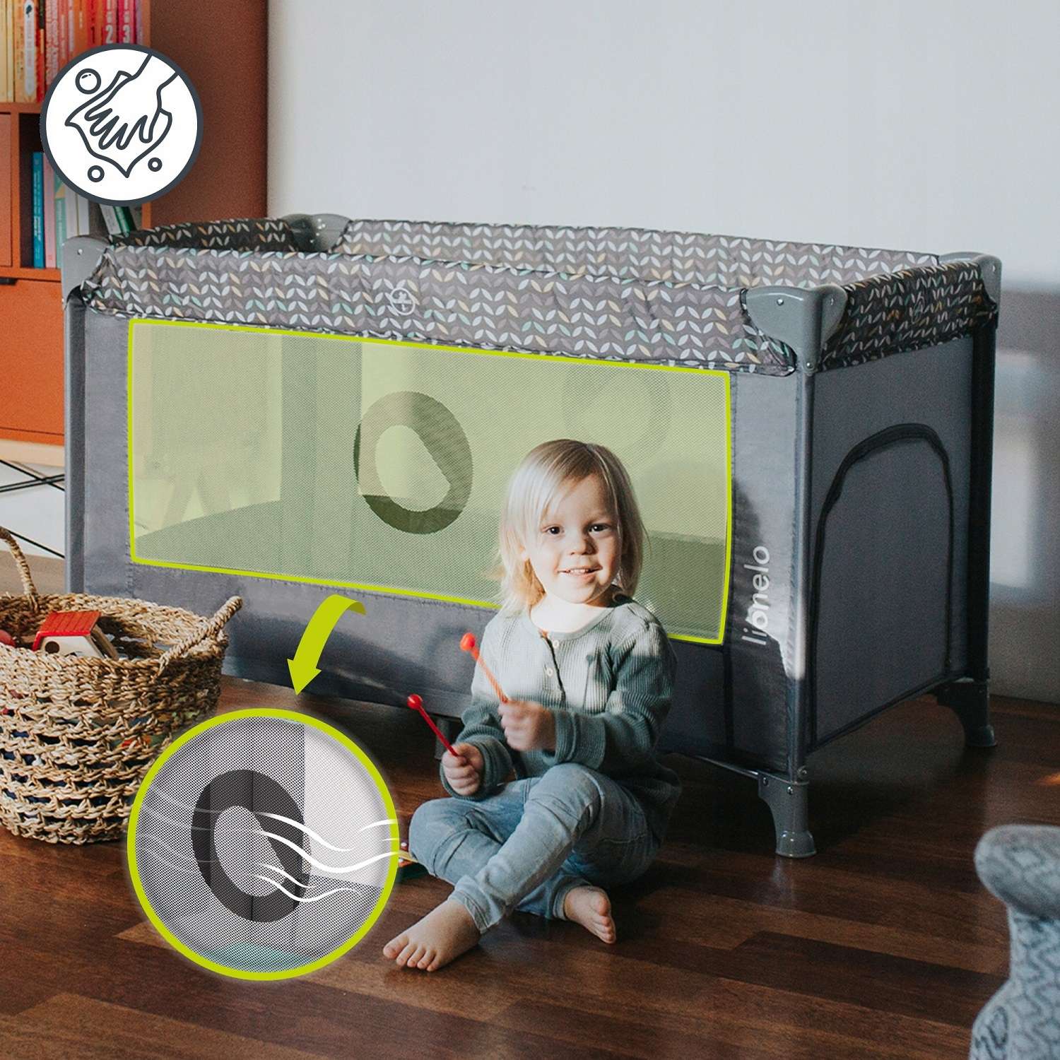 Lionelo - Stefi Playpen - Yellow Lemon