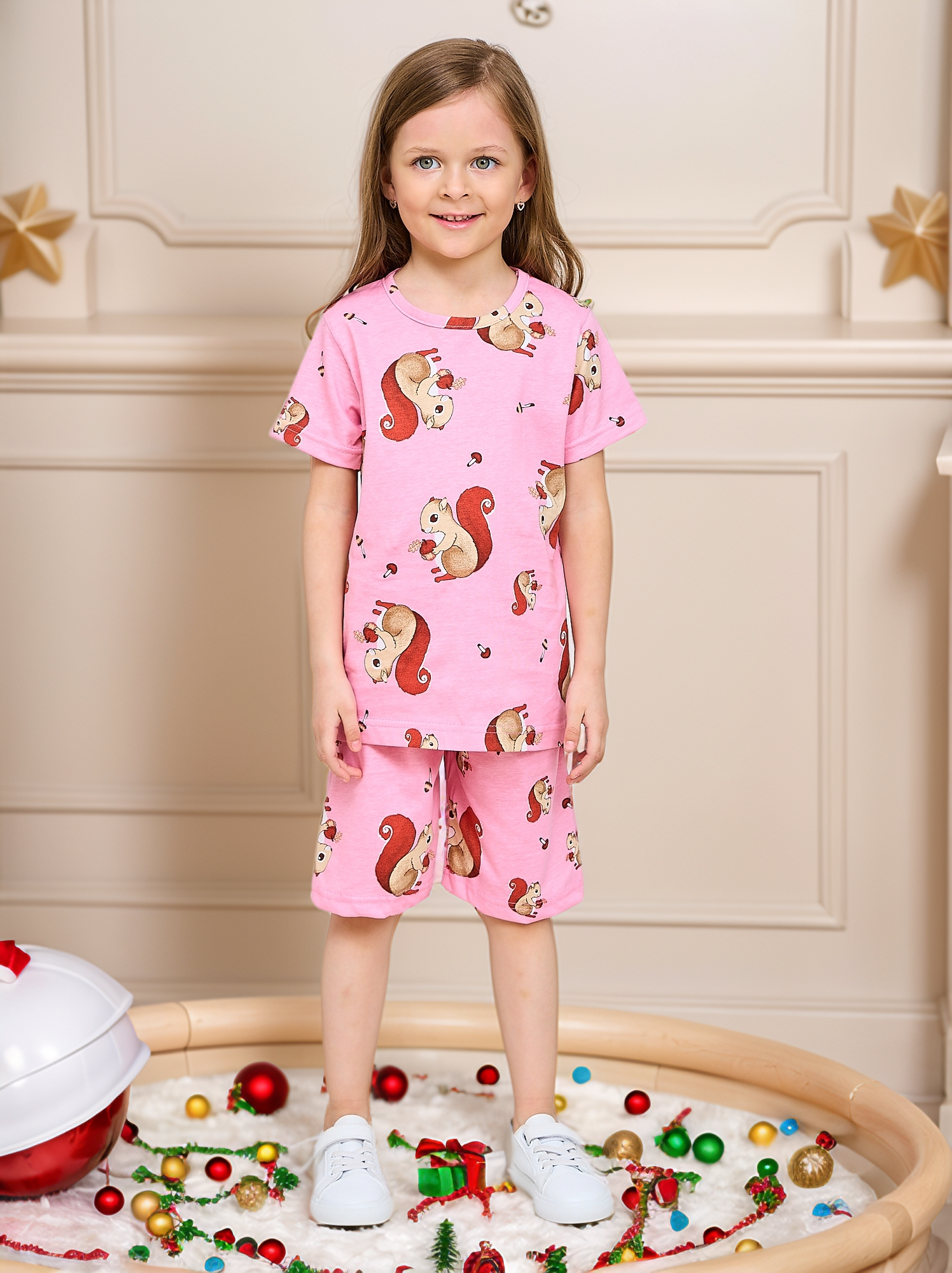 Футболка и шорты Mil Art kids 1902201547SUIT-SHORTS-LETO-PINK - фото 1