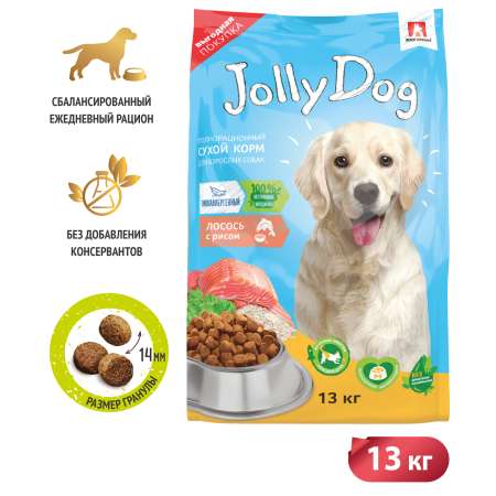 Корм сухой Зоогурман Корм для собак «Jolly Dog» Лосось и рис 13 кг