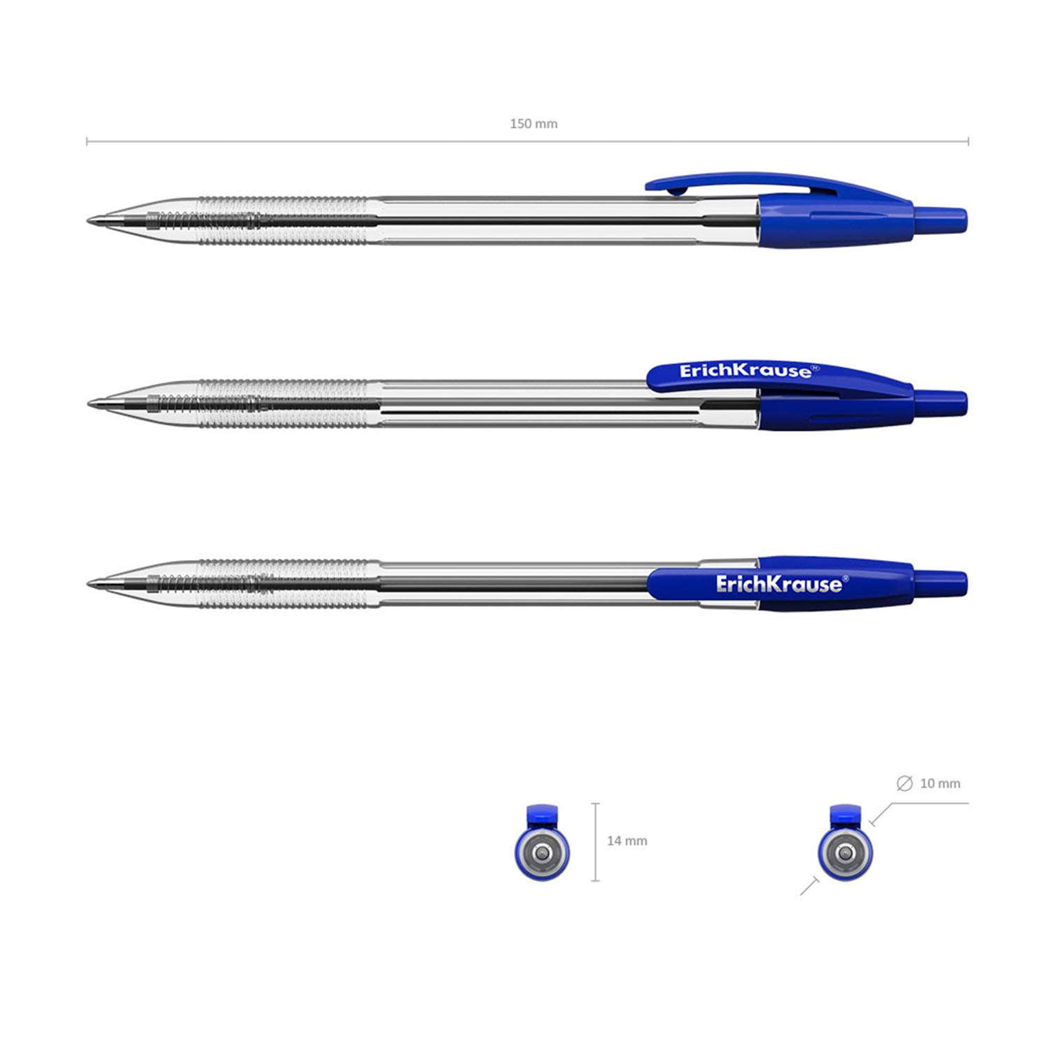 Набор шариковых ручек ErichKrause R-301 Classic Matic 4шт Синий 46750 - фото 6