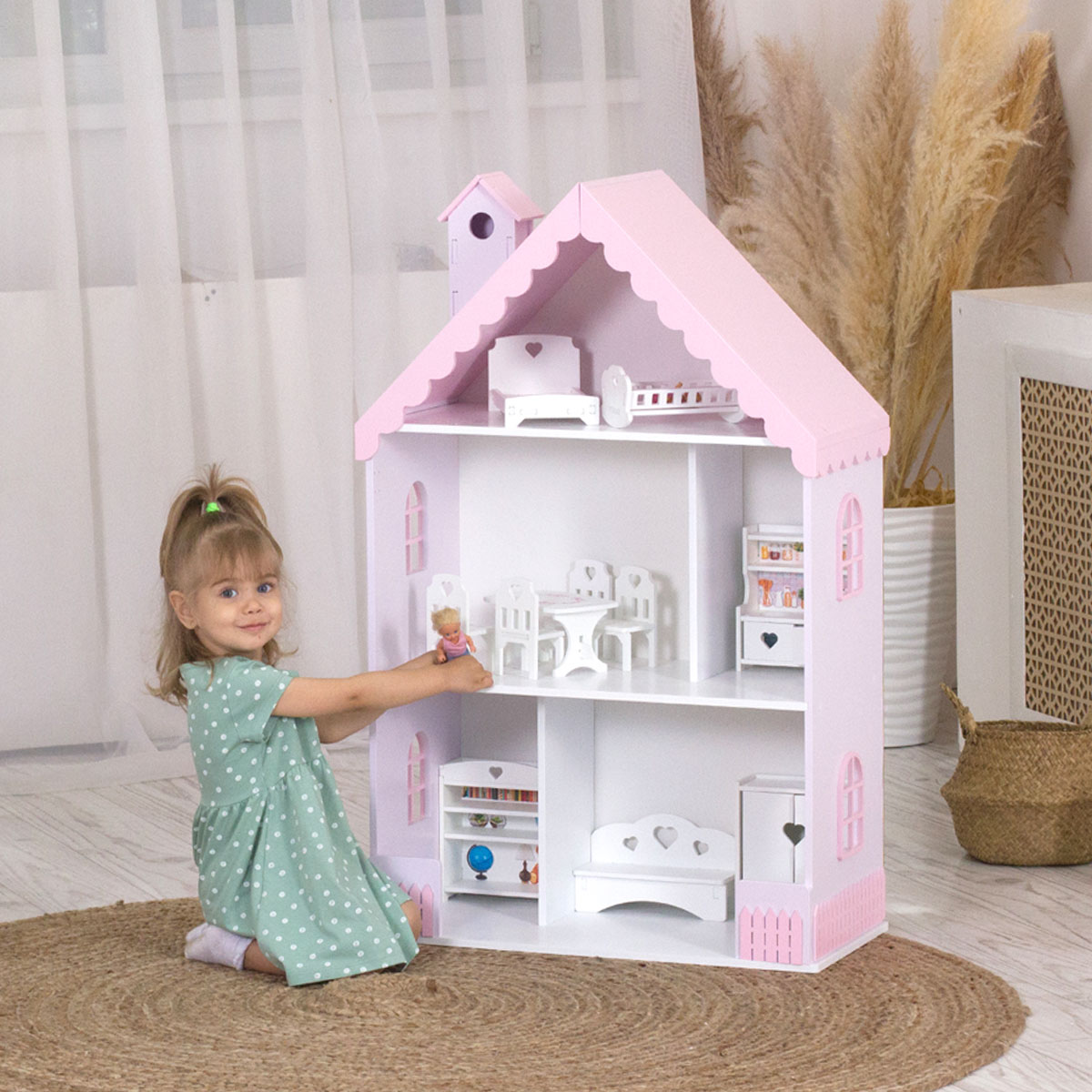 Кукольный дом Pema kids лилово-розовый МДФ ВероникаЛилРоз - фото 1